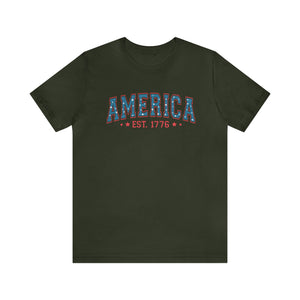 America 1776 Distressed Men's Short Sleeve Graphic Tee