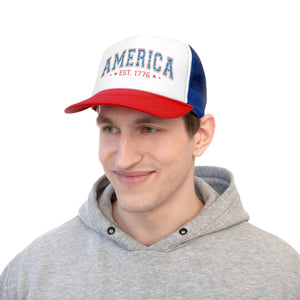 America 1776 Distressed Trucker Cap