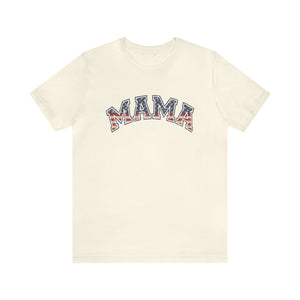 Mama Flag Letters Distressed Women's Short Sleeve Graphic Tee