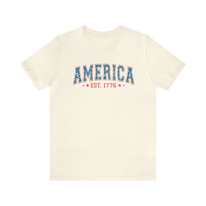 America 1776 Distressed Men's Short Sleeve Graphic Tee