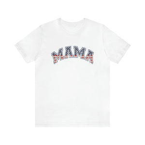 Mama Flag Letters Distressed Women's Short Sleeve Graphic Tee