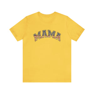 Mama Flag Letters Distressed Women's Short Sleeve Graphic Tee