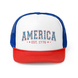 America 1776 Distressed Trucker Cap