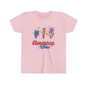 America Vibes Girls Youth Retro T-shirt