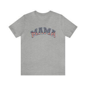 Mama Flag Letters Distressed Women's Short Sleeve Graphic Tee