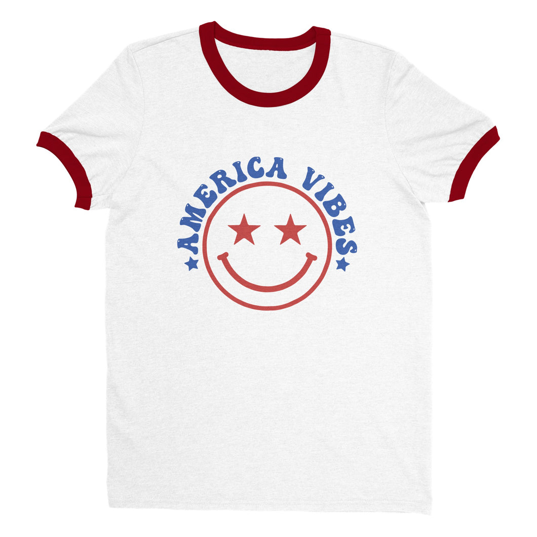 America Vibes Men's Retro Ringer T-shirt