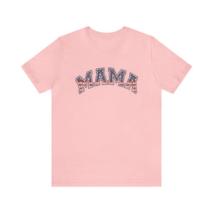 Mama Flag Letters Distressed Women's Short Sleeve Graphic Tee