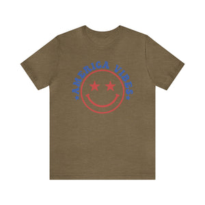 American Vibes Happyface Men's Short Sleeve Graphic Tee