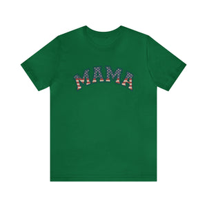 Mama Flag Letters Distressed Women's Short Sleeve Graphic Tee