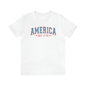 America 1776 Distressed Men's Short Sleeve Graphic Tee