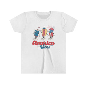 America Vibes Girls Youth Retro T-shirt