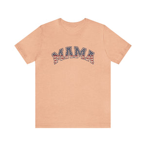 Mama Flag Letters Distressed Women's Short Sleeve Graphic Tee