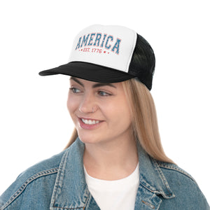 America 1776 Distressed Trucker Cap