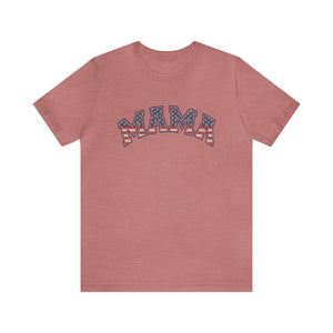 Mama Flag Letters Distressed Women's Short Sleeve Graphic Tee