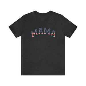 Mama Flag Letters Distressed Women's Short Sleeve Graphic Tee