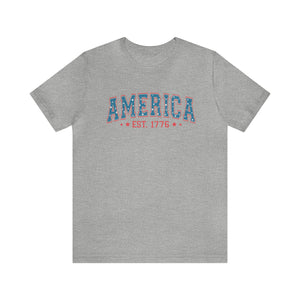 America 1776 Distressed Men's Short Sleeve Graphic Tee