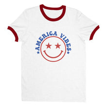 Load image into Gallery viewer, America Vibes Women&#39;s Retro Ringer T-shirt
