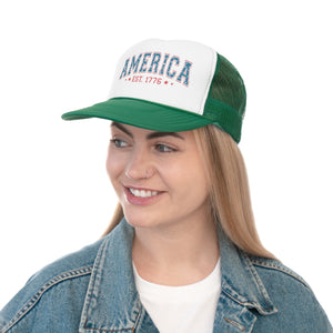 America 1776 Distressed Trucker Cap