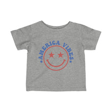 Load image into Gallery viewer, America Vibes Happyface Infant Fine Jersey Tee
