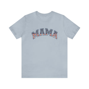 Mama Flag Letters Distressed Women's Short Sleeve Graphic Tee