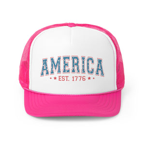 America 1776 Distressed Trucker Cap