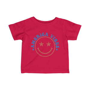 America Vibes Happyface Infant Fine Jersey Tee