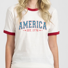 Load image into Gallery viewer, America 1776 Women&#39;s Ringer T-shirt
