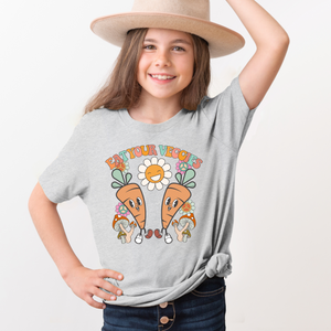 Eat Your Veggies Youth Girls Retro T-shirt