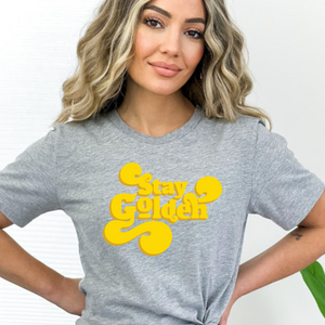 Stay Golden Retro Letters Short Sleeve Graphic Tee