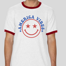 Load image into Gallery viewer, America Vibes Men&#39;s Retro Ringer T-shirt
