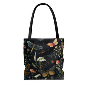 Dragonflies Black High Quality Tote Bag