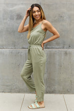 Load image into Gallery viewer, ODDI Full Size Textured Woven Jumpsuit in Sage
