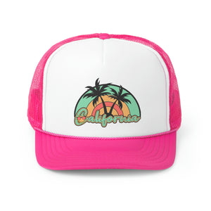 California Beach Rainbow Trucker Cap