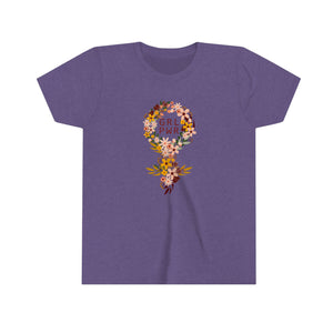 GRL PWR Floral Girls Retro T-shirt