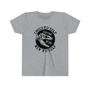 Check Yo Self Dino Youth Boys T-shirt