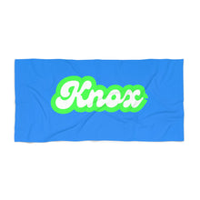 Load image into Gallery viewer, The Knox Retro Neon Blue and Green Custom Name Beach Towel
