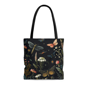 Dragonflies Black High Quality Tote Bag