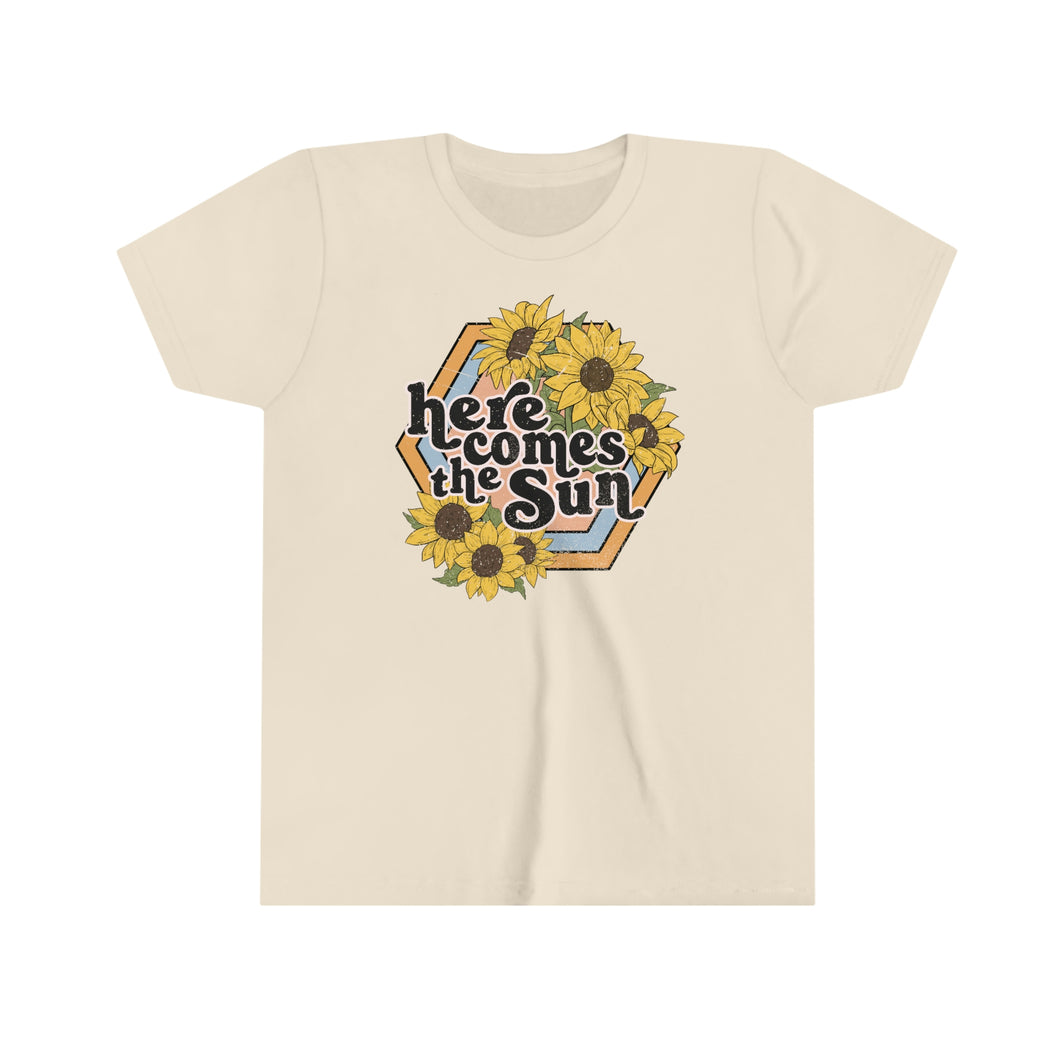 Here Comes The Sun Girls Youth Retro T-shirt