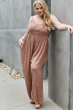 Load image into Gallery viewer, HEYSON All Day Full Size Wide Leg Button Down Jumpsuit in Mocha
