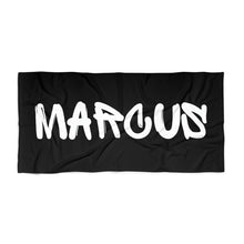 Load image into Gallery viewer, The Marcus Black and White Custom Name Beach Towel
