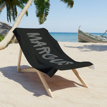 Load image into Gallery viewer, The Marcus Black and Grey Custom Name Beach Towel
