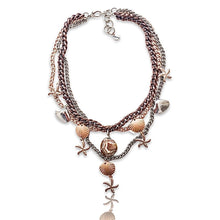 Load image into Gallery viewer, Statement Necklace With Shells, Starfish and Agate Stone
