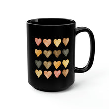 Load image into Gallery viewer, Boho Hearts Black Mug, 15oz
