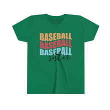 Load image into Gallery viewer, Baseball Sister Graphic Youth Girls Retro T-shirt
