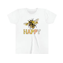 Load image into Gallery viewer, Bee Happy Youth Girls T-shirt
