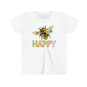 Bee Happy Youth Girls T-shirt