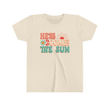 Load image into Gallery viewer, Here Comes The Sun Girls Youth Retro T-shirt
