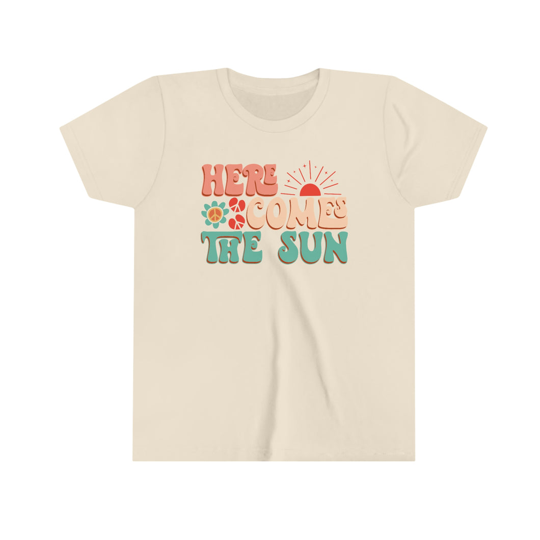 Here Comes The Sun Girls Youth Retro T-shirt