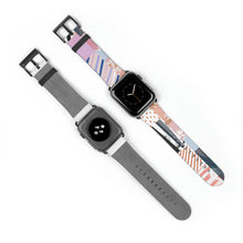 Load image into Gallery viewer, Quilted Pinks Faux-Leather Apple Watch Band
