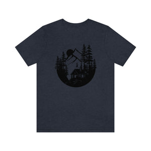 Cabin in The Woods Sketch Men's Short Sleeve Graphic Tee